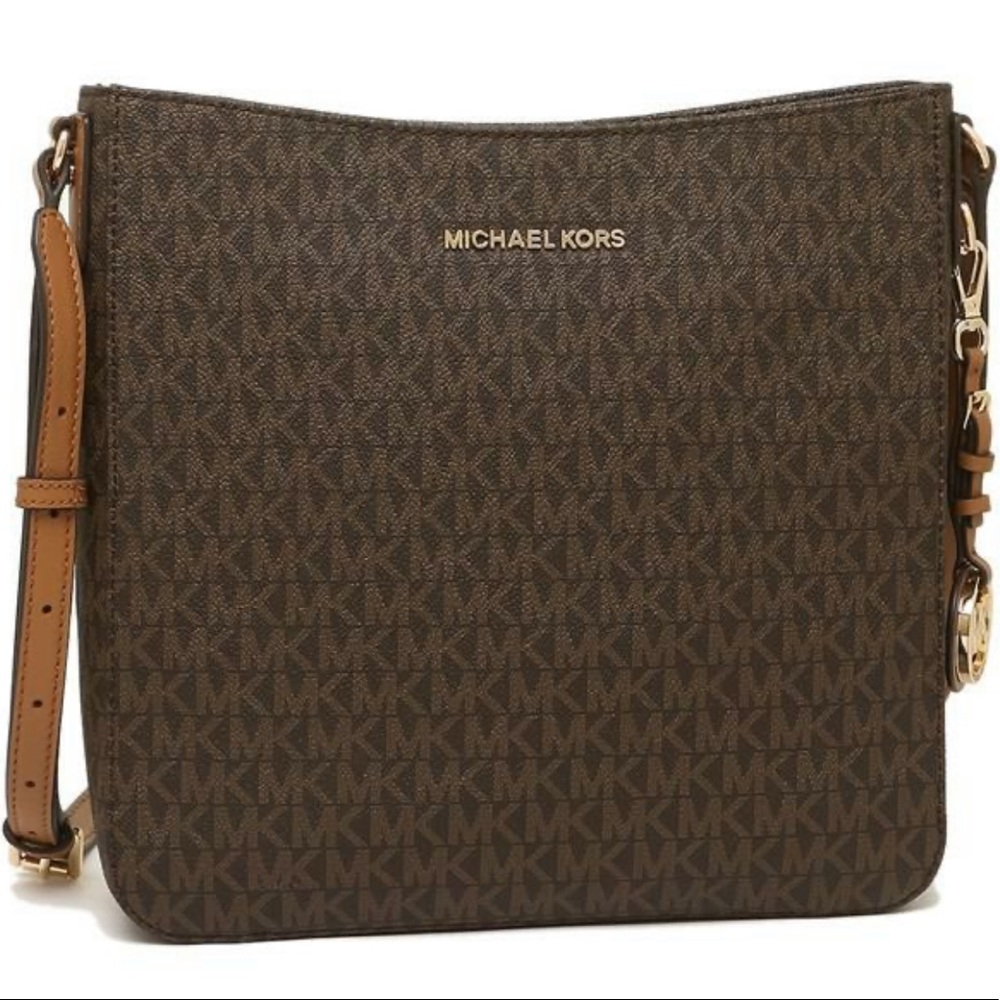 Michael Kors LG MESSENGER Crossbody BROWN - Picture 1 of 8